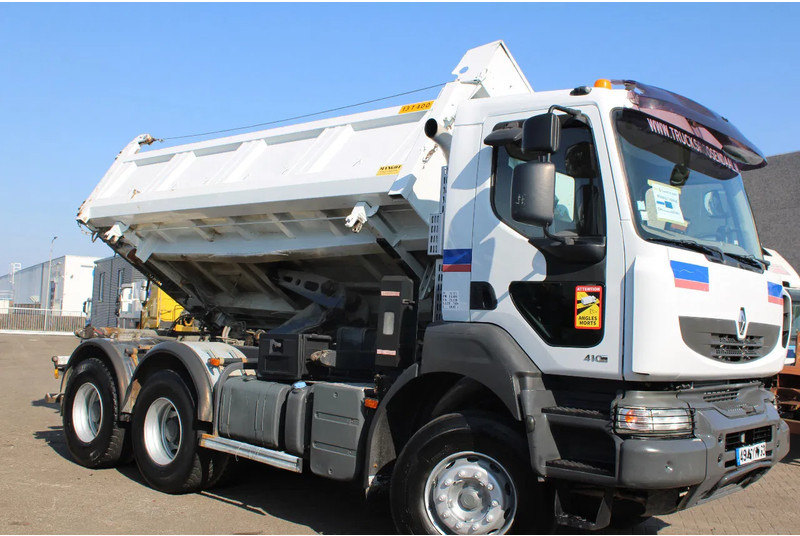 Kipper vrachtwagen Renault Kerax 410 + 6x4 + 3side tipper + spring + manual