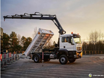 Kipper vrachtwagen MAN  TGS 18.360 4x4 HIAB 144 E-4 Crane Kipper: afbeelding 4