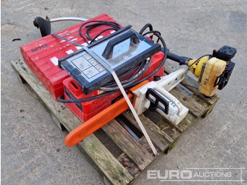 Bouwmaterieel Pallet of Various Electric Tools, Wall Steamer, Petrol Strimmer, Chainsaw: afbeelding 4