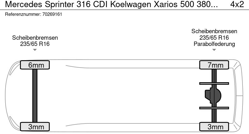 Koelwagen Mercedes-Benz Sprinter 316 CDI Koelwagen Xarios 500 380V Koeler Koel Vries Vriezer Kühlkoffer Airco Cruise control: afbeelding 19