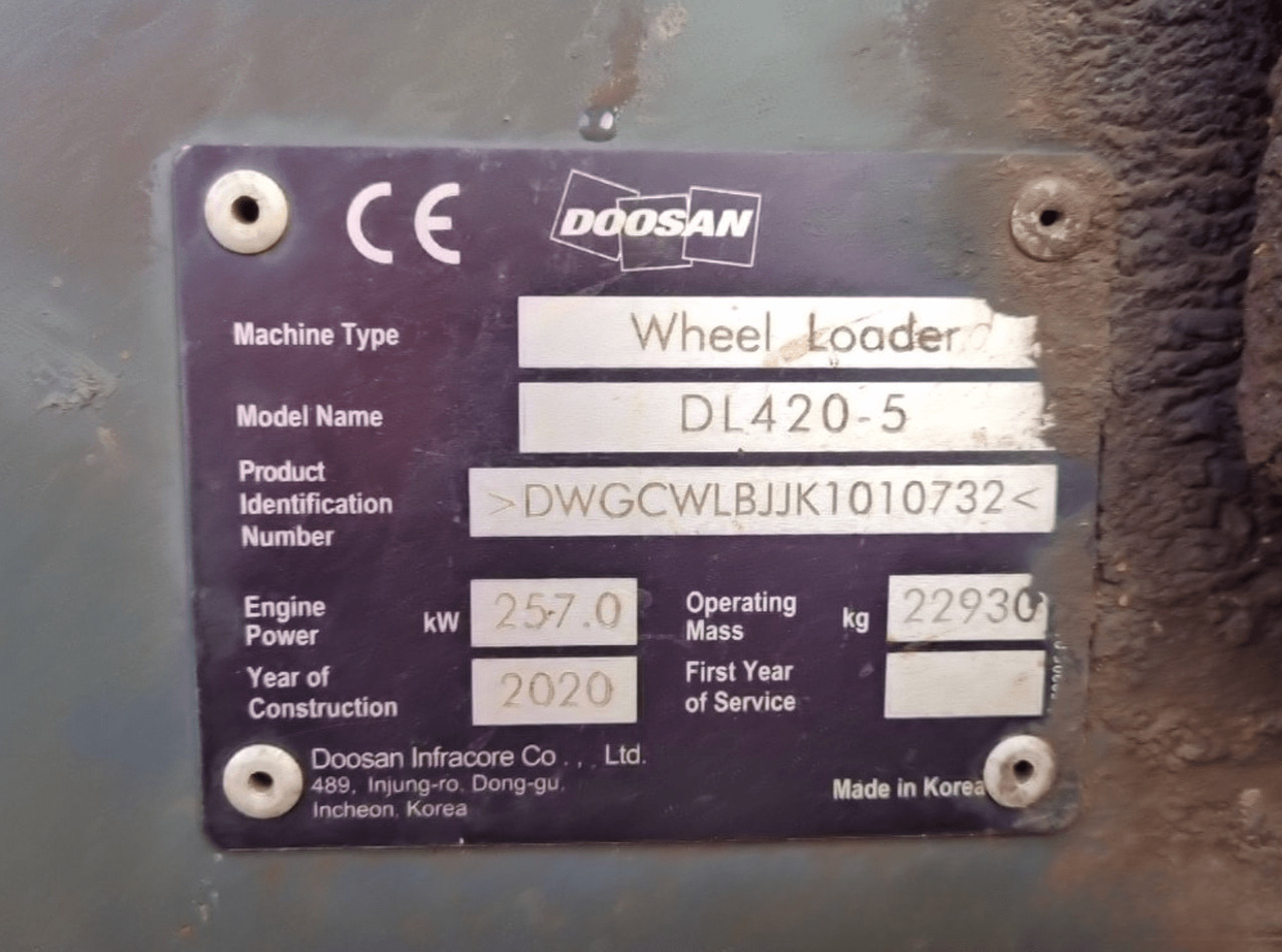 Wiellader Doosan DL 420-5 Front End Loader, TOP!!!: afbeelding 15