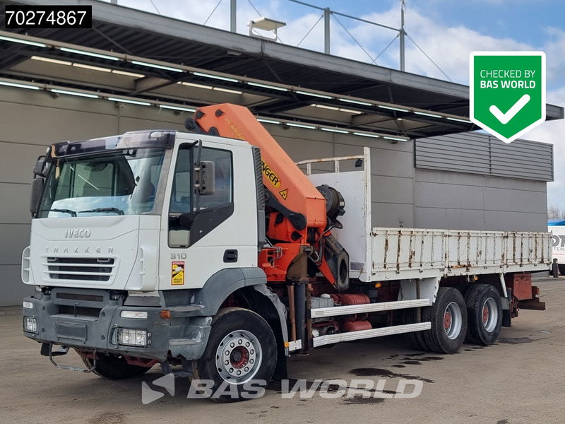 Vrachtwagen met open laadbak, Kraanwagen Iveco Trakker 310 6X4 Palfinger PK44002 Crane Remote Steelsuspension Manual Euro 3: afbeelding 7