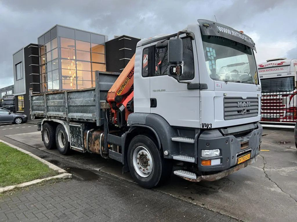 Kipper vrachtwagen, Kraanwagen MAN TGA 26.390 6X4 + PALFINGER PK17502 + TIPPER - FU: afbeelding 13