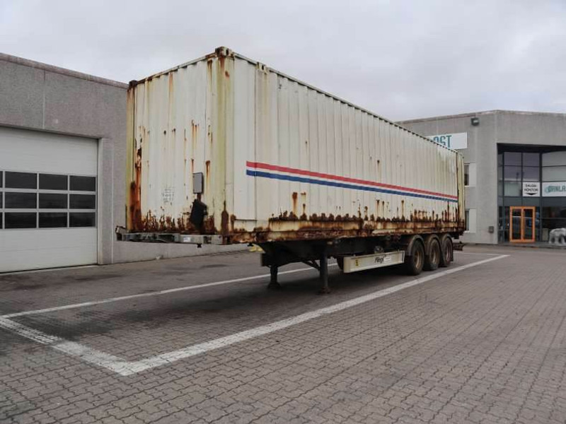 Containertransporter/ Wissellaadbak oplegger Fliegl Med container: afbeelding 1