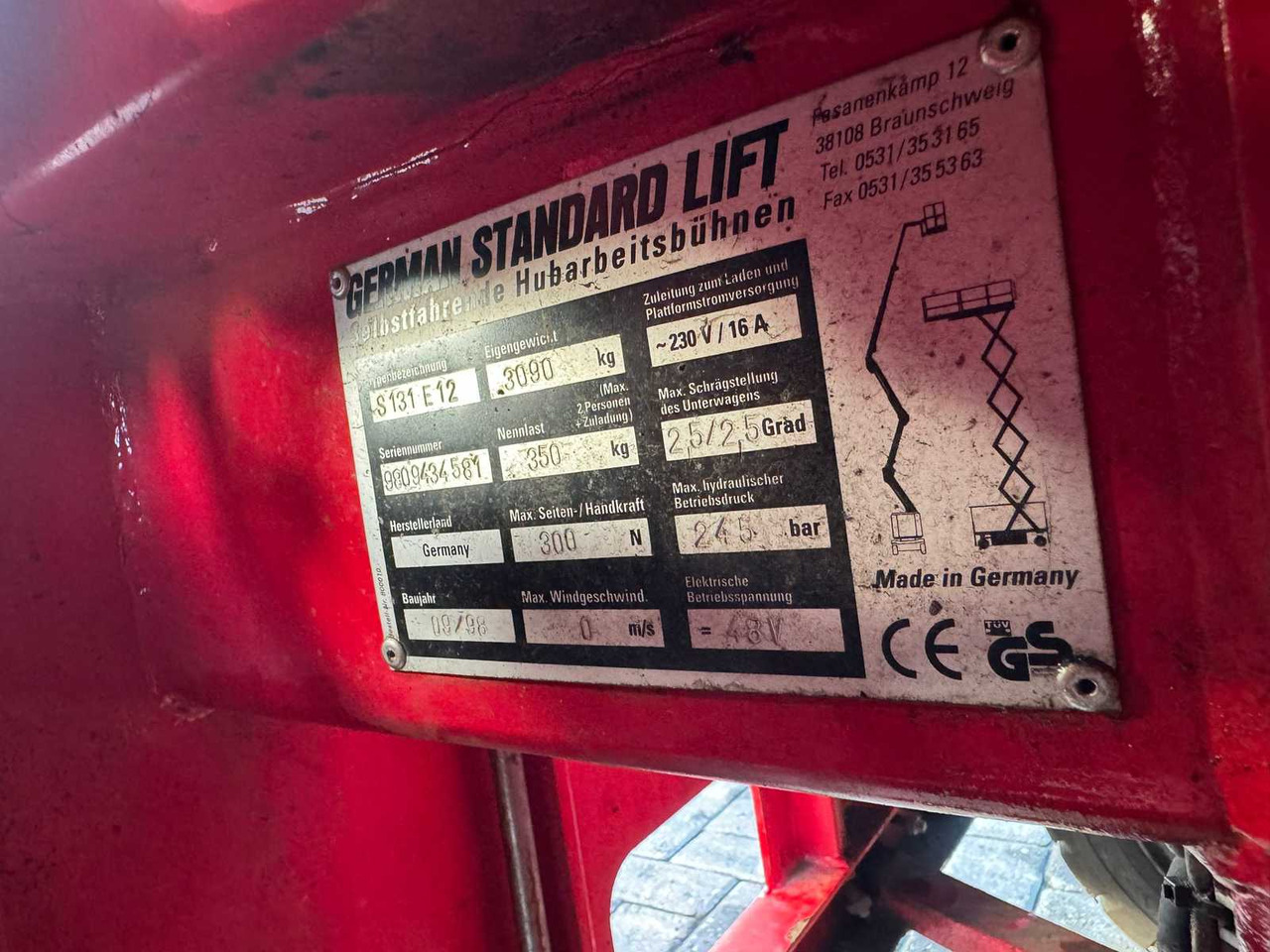 Hoogwerker German standard lift S131 E12: afbeelding 11