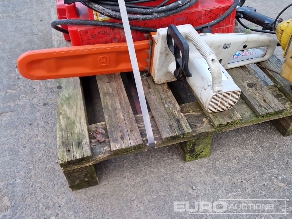 Bouwmaterieel Pallet of Various Electric Tools, Wall Steamer, Petrol Strimmer, Chainsaw: afbeelding 6